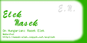 elek masek business card